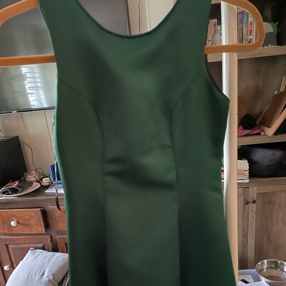 Beautiful emerald green dress.